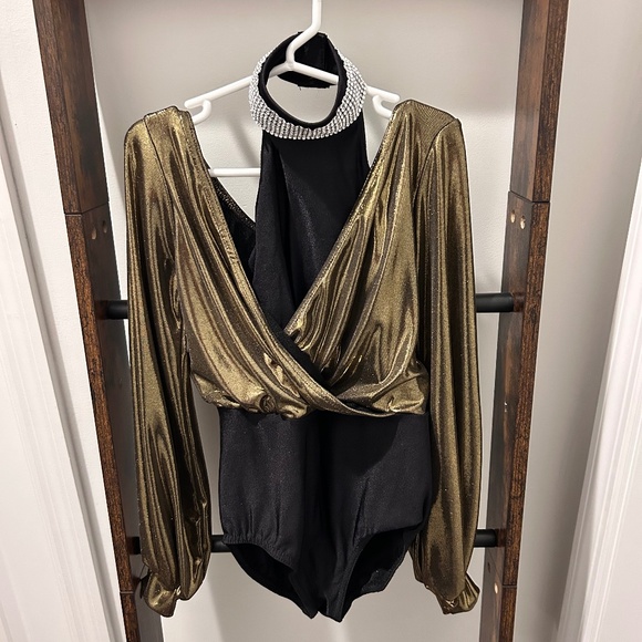 A Wish Come True Jazz Acro Glamorous Gold Leotard - Picture 2 of 5